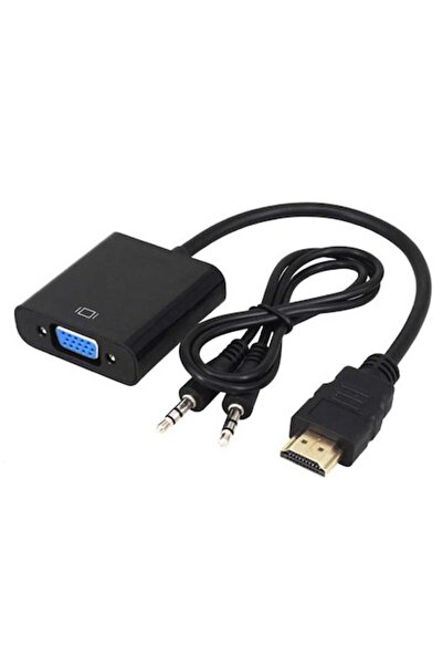 Dactylion Adaptor convertor HDMI tată la VGA mamă, mufă audio mamă de 3,5 mm,...