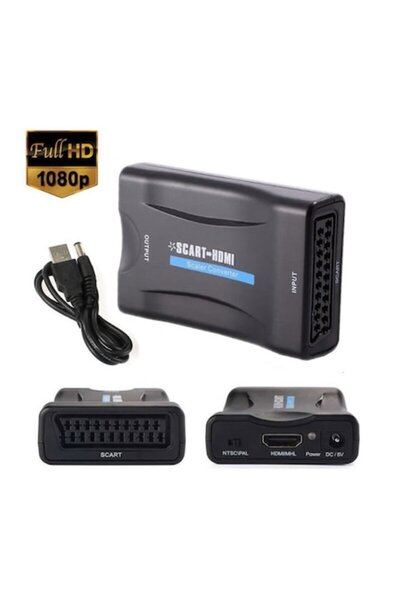 Active Adaptor Scart la HDMI, Full HD, Convertor analogic Euroscart la digita...