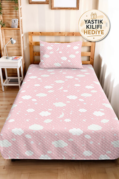 Evimde Bambaşka Pink Cloud Moon Star Girls' Pique Set - Pastel Sky Baby Room ...