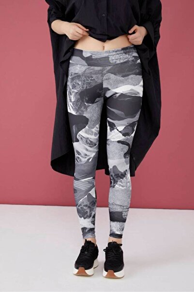 FIRST STYLE Black and Gray Turkish Legging Pants