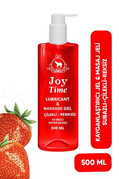 joy time Kayganlaştırıcı Jel Masaj Jeli Su Bazlı 500ml Çilekli Renksiz