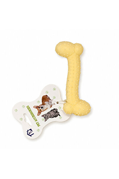 Pet Products Ανάγλυφο κοκάλινο παιχνίδι σκύλου, κίτρινο