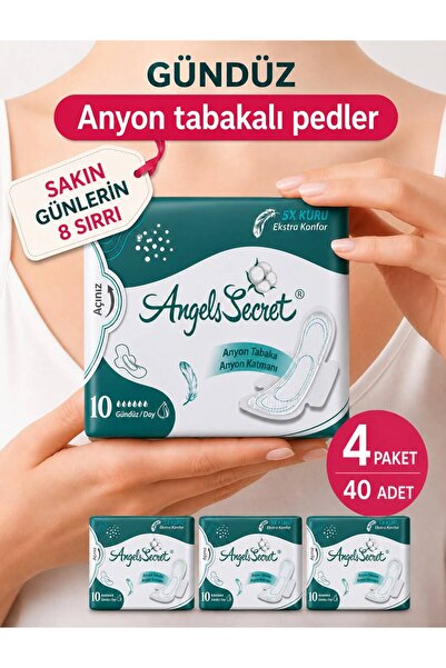Angels Secret Gündüz Süper Emici Ultra İnce Anyonlu Hijyenik Ped 4Lü