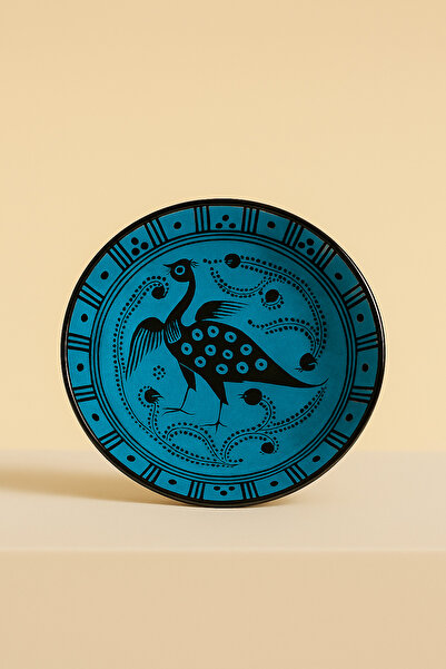 Paşabahçe Duck Patterned Turquoise Plate, 1 Piece