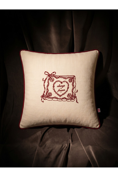 BELENAY Red Romance Letter Embroidered Throw Pillow Cover 45X45 cm Decorative...