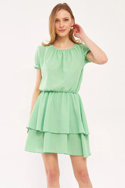 Toridas Rochie de vară verde deschisă cu talie elastică