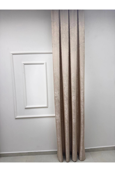 NİVEMESHOME ÇAĞLA V-5201 KREM 1/3 PİLELİ FON PERDE