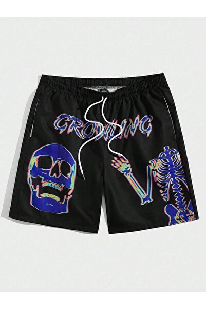 COZYWEAR Black Printed Men's Shorts
