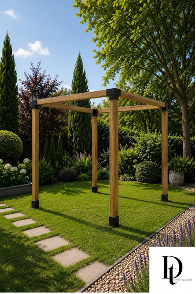 DT DEFNE TASARIM Ahşap Çardak Kamelya Pergola Metal Bağlantı Parçaları 8 Parç...