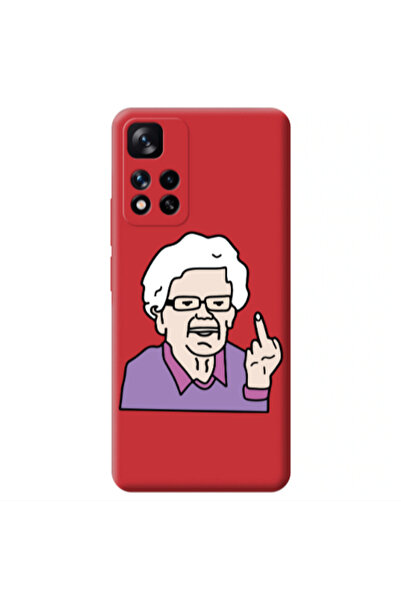 Other Xiaomi Redmi Note 11 Pro 5G Crazy Granny Red Colored Silicone TPU Θήκη