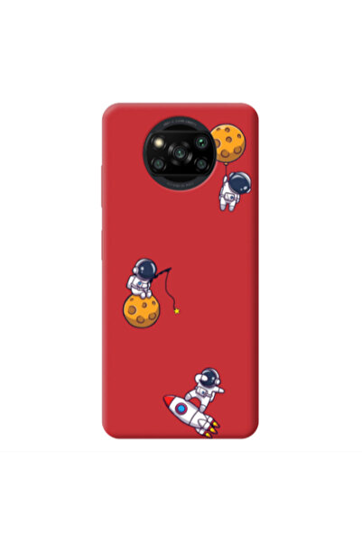 Other Xiaomi Poco X3 /X3 Pro Cute astronauts Red Colored Silicone TPU Θήκη