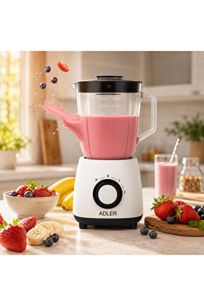 adler Blender 1000W, Cană 1.5L fără BPA, 3 Viteze + Funcție Pulse, pentru Smo...
