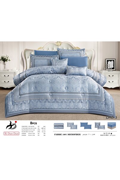 Xido Nefirn 8-Piece Summer Quilted Comforter Set - Luxury Microfiber with Ele...