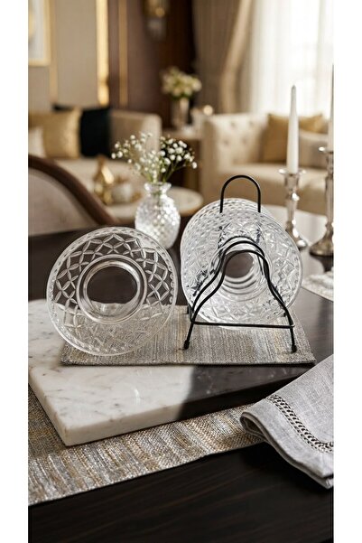 LUXURY Serving Plate Set for Tea Cups, Nuts and Sweets, 6 Pieces with Chail