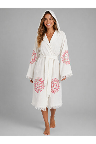 EMİLLİE 100% Cotton Muslin Bathrobe Güneş – Breathable, Ultra Light, Quick-Dr...
