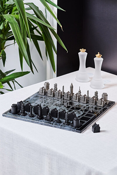 Paşabahçe Istanbul City Chess Set, Stylish Tableware Set