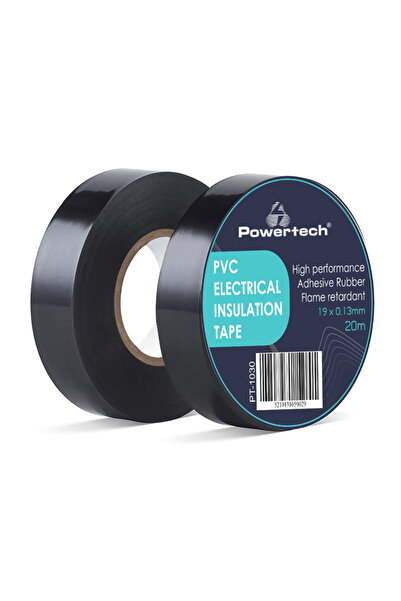 POWERTECH μονωτική ταινία υψηλής αντοχής PT-1030, 19mm, 20m, μαύρη