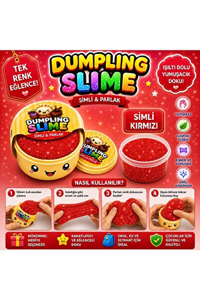 Bkmc Çin MantısıSlime Simli Oyun Hamuru Tekli | Glitter Slime | Esnek Yumuşak...