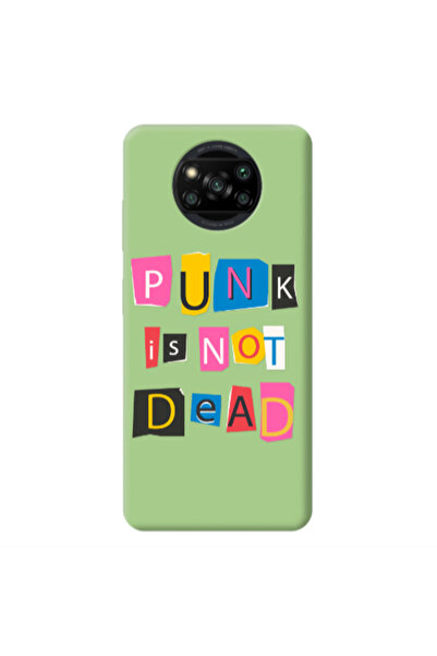 Other Xiaomi Poco X3 /X3 Pro Punk is not Dead Light Green Colored Silicone TP...