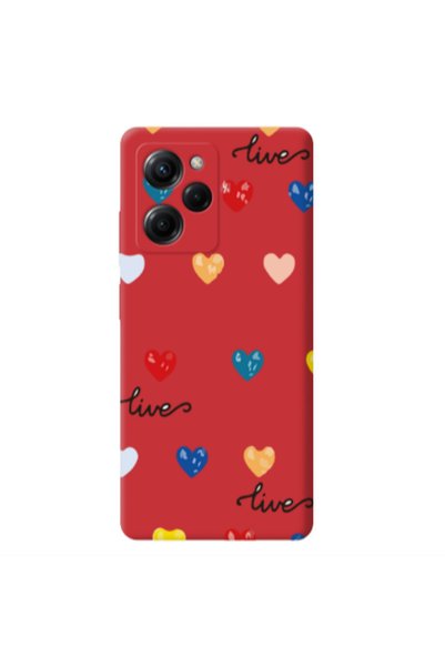 Other Xiaomi Poco X5 Pro Heart Lives Red Colored Silicone TPU Θήκη