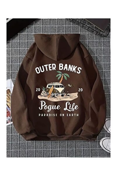 ZİYMO Unisex Hooded Sweatshirt with Back Print and Relaxed Fit