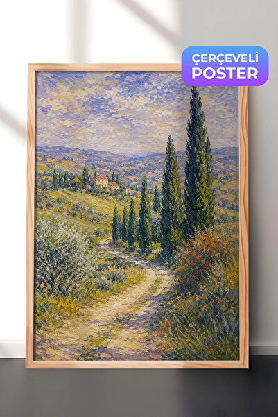 Zestia Pictură murală inspirată de Monet, peisaj toscan, peisaj impresionist,...