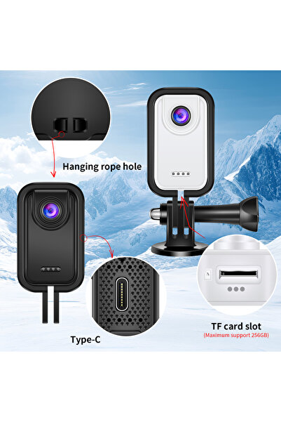 Mmctech Vlog Seyahat ve Günlük Video Çekimleri İçin Mini Vücut Aksiyon Kamerası