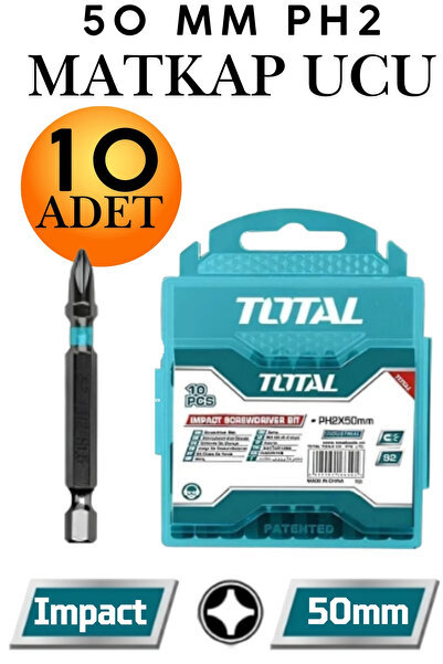 KAYRA LEATHER CRAFT 10'lu Ph2 Bits Uç Seti 50mm S2 Çelik Mıknatıslı Yıldız Vi...