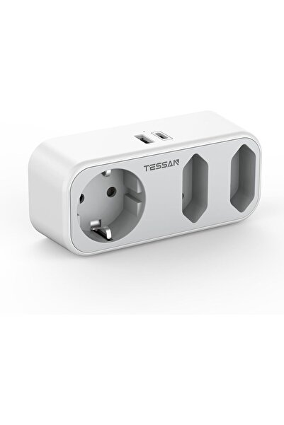 TESSAN Usb'li Çoklu Priz, 5'i 1 Arada USB Çoklu Soket, 1 USB C ve 1 USB A, 36...