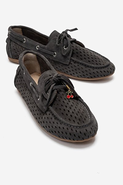 LuviShoes حذاء نسائي من STEVO مصنوع من الجلد الطبيعي المدخن ومزود برباط وفتحات