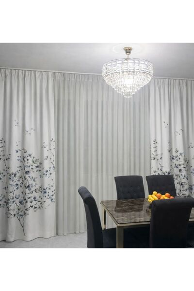 Metropolitan Concept Set de perdele opace cu imprimeu floral, semi-opace
