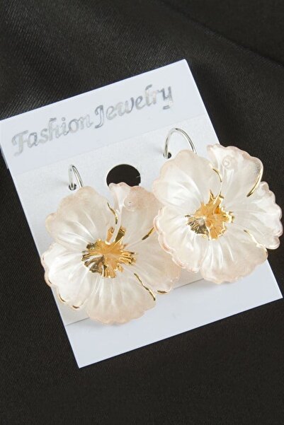 Generic Brand Flower Plastic Clip Earrings - Yavruağzı