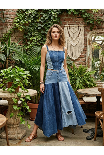 Genel Markalar Çatı Katı Vintage By Meral Karaarslan Tasarımı Patchwork Denim...