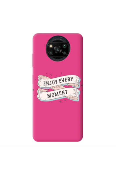 Other Xiaomi Poco X3 /X3 Pro Enjoy Every Moment 2 Fuchsia Colored Silicone TP...