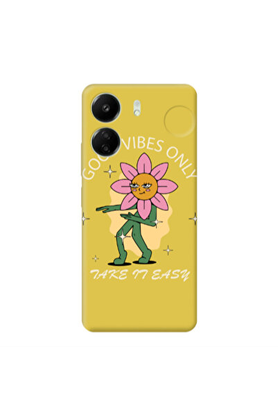 Other Xiaomi Redmi 13C Good Vibes Only Yellow Colored Silicone TPU Θήκη