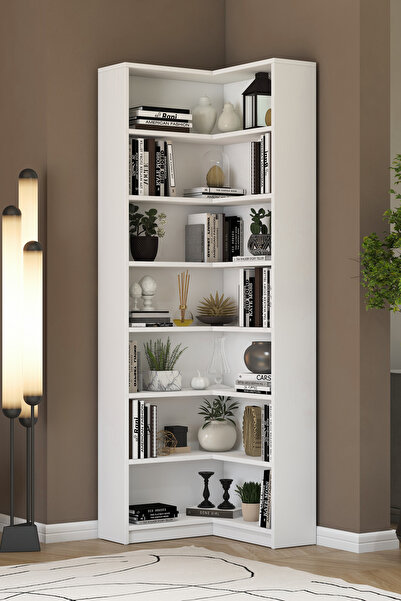 Rani Mobilya Rani HC129 Kitaplık 6 Raflı Çalışma Odası Kütüphane Modern Duvar...