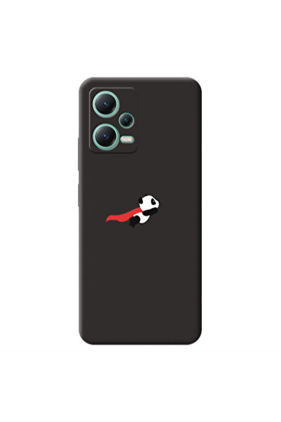 Other Xiaomi Redmi Note 12 Pro 5G kite flying panda Black Colored Silicone TP...