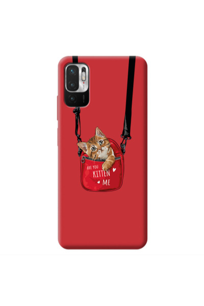 Other Xiaomi Redmi Note 10 Pro 5G Kitten Me Red Colored Silicone TPU Θήκη