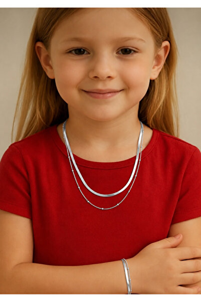 derokas 316 L Children's Italian Snake Model Set of 2 Necklace Bracelet Hypoa...