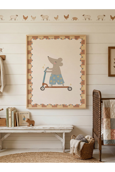 Creatick Design İskandinav Tarzı Masif Ahşap Çerçeveli Çocuk ve Bebek Odası M...