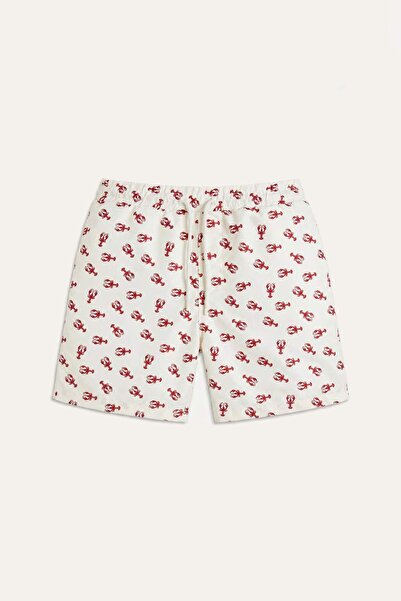 DeFacto Printed Ecru Swim Shorts I5113Ax26Hs
