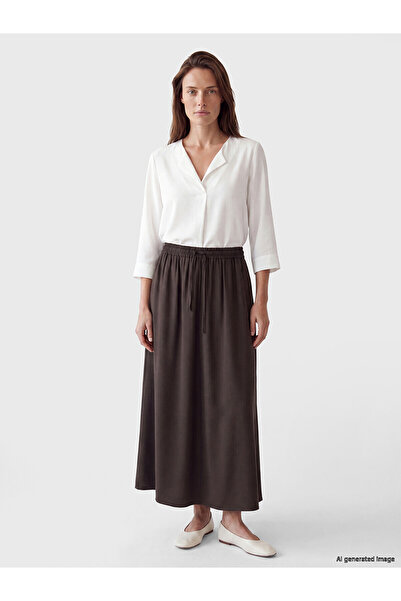 LC Waikiki Trendlucky Flared Skirt with Elastic Waist and Contrast