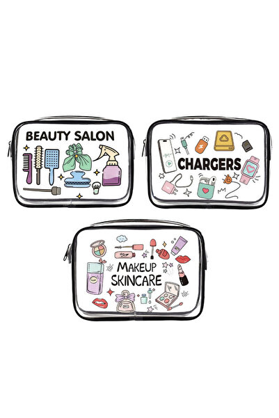Choice1 20cm*15cm Three-piece set Transparent PVC Makeup Bag, Waterproof Trav...
