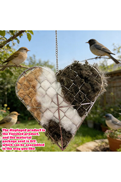 Choice Bird Nest Heart Bird Nesting Heart Refillable Hangable Outdoor Holder ...