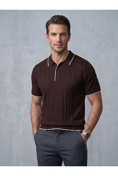 Ewarro Men's Knitwear Polo Neck T-Shirt Short Sleeve