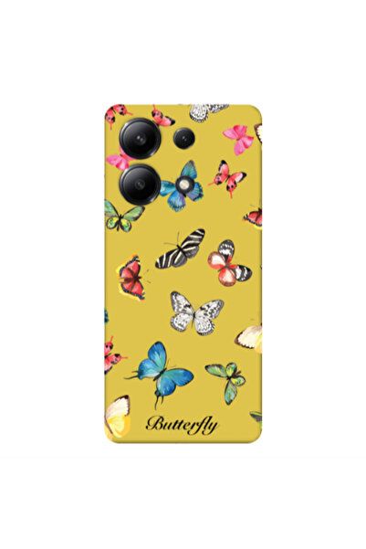 Other Xiaomi Redmi Note 13 4G Mixed Butterflys Yellow Colored Silicone TPU Θήκη
