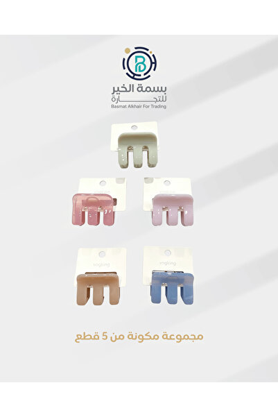 basmh 5pcs hair snaps barrettes set multi-shape and color