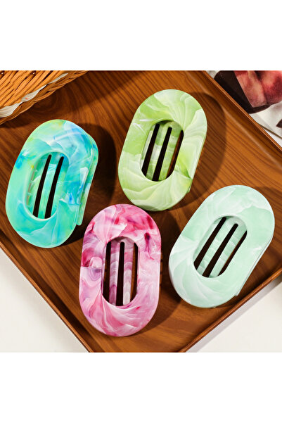 Choice4 3-10-11-13 4pcs Marble Stripes Duckbill Hair Claw Clips Crab Barrette...