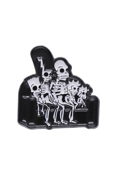 Choice XZ8985 Animated Sitcom Punk Skull Brooch Enamel Pins Funny Cartoon Met...