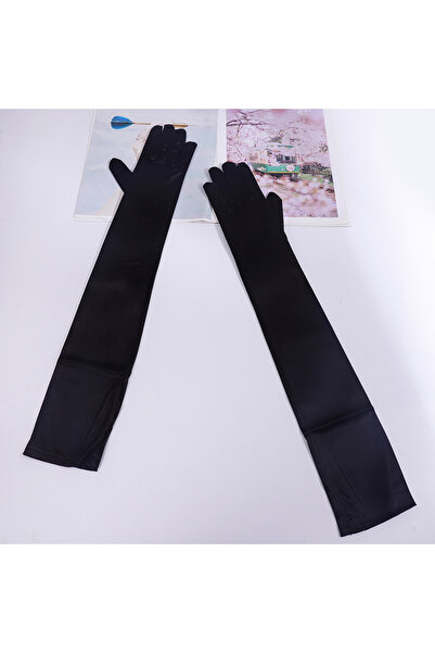 Choice10 One Size Black 55cm Women Solid Wedding Etiquette Evening Dress Oper...